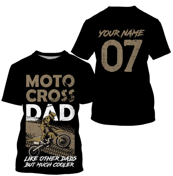 Motocross Dad Personalized Riding Jersey MX Dad Biker Shirt Dirt Bike Racing Dad Motorcycle Black| NMS523