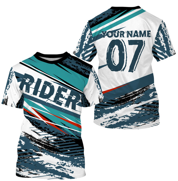 Wheel Mark Personalized Riding Jersey UPF30+ UV Protection, Dirt Bike Riders Motorcycle Racewear| NMS397