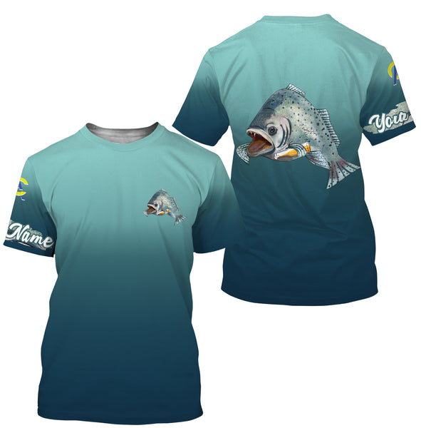 Speckled Trout fishing custom name with Trout drinking beer ChipteeAmz's art UV protection shirts AT014