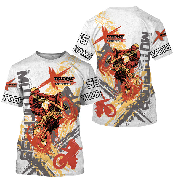 Extreme Motocross Racing All Over Printed Jersey, Hoodie, T-shirt, Custom Name Motorcycle Off-road Biker Shirt| NMS284