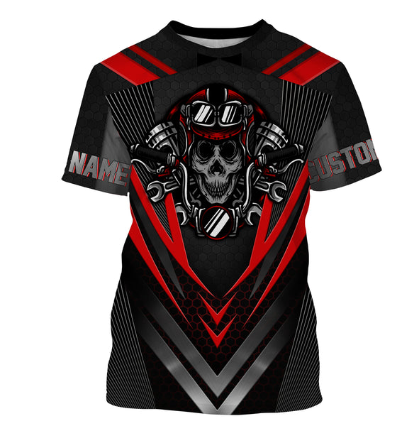 Skull Biker Riding Shirt - Personalized Jersey for Biker, Motorcycle All Over Print, Motocross Off-Road Racing| NMS172