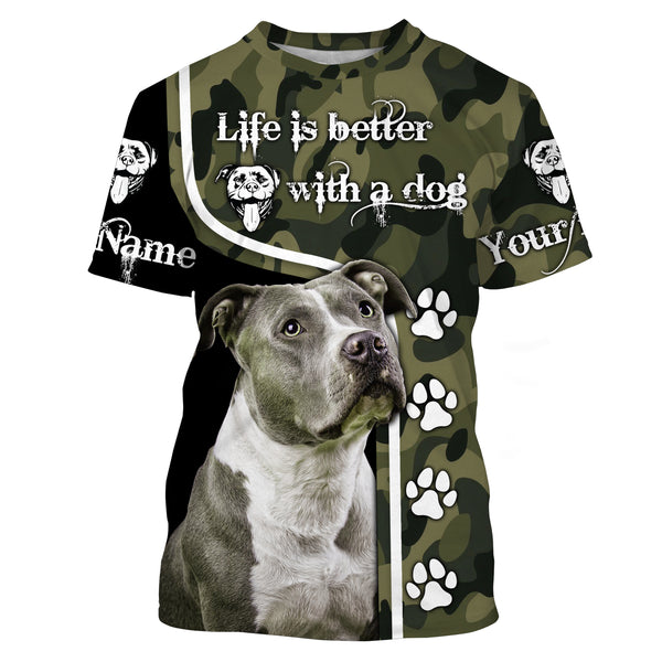 Pitbull customize name 3D all over printing shirt UPF 30+ for Men, Women, PitBull Dog Lover - Love Pitbull gifts  THN102