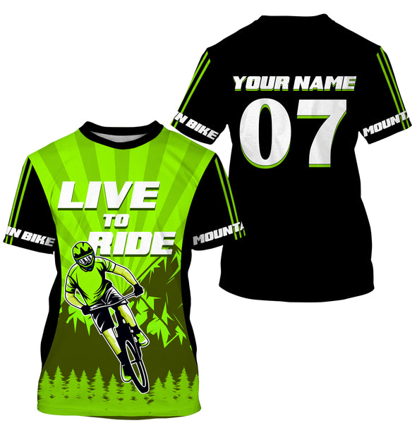 Cycling Jersey, Custom MTB Racing Shirts, Live To Ride - Mountain Biking Jersey UV Protection UPF 30+| JTS492