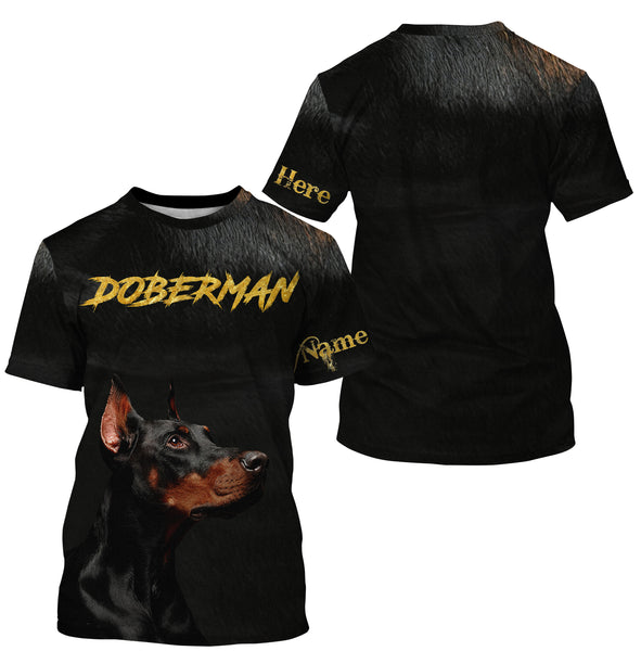 Cool Doberman Dog Unisex Hoodie Long Sleeve| Custom Name Doberman Shirt for Him Her| JTSD273