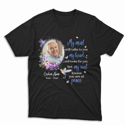 Personalized memorial sympathy Tshirt with photo, Bereavement gift for loss of Mom Dad Husband Son TS06