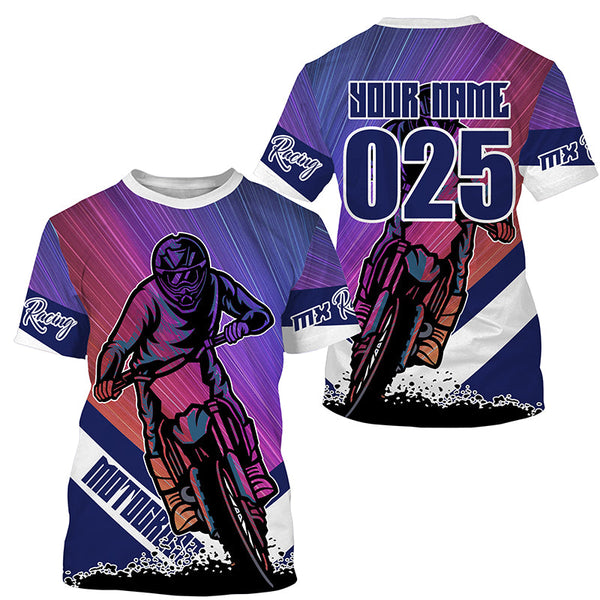 Custom Motocross Kid Men Women Jersey UPF30+ Pink Dirt Bike Racing Shirt MX Off-Road Long Sleeve PDT377