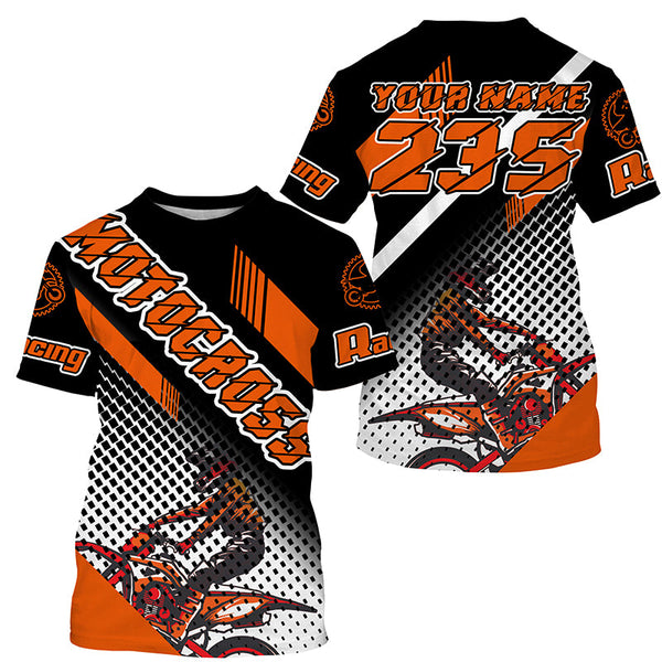 Extreme men women youth Motocross jersey custom dirt bike off-road shirt UPF30+ orange motorcycle PDT289