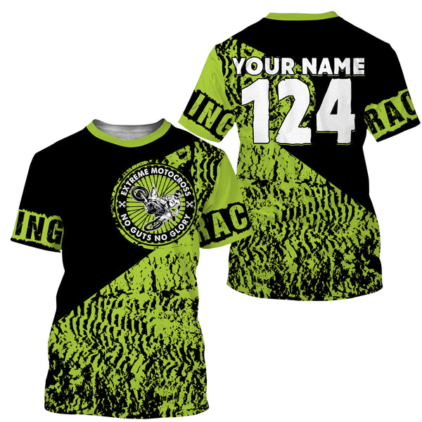 Extreme Motocross Jersey Personalized UPF30+ No Guts No Glory Dirt Bike Off-Road Adult&Kid MX Racing| NMS765