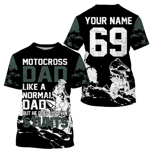 Motocross Dad Personalized Riding Jersey UPF30+ Dirt Bike Dad Biker MX Racing Dad Motorcycle| NMS524