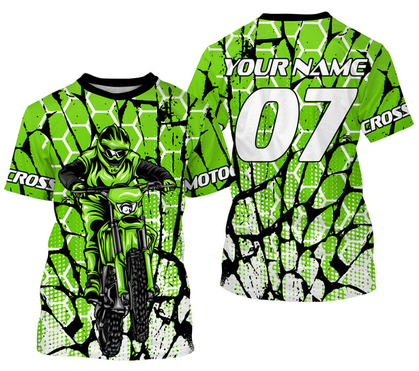 Motocross Racing Personalized Jersey UPF30+ Adults&Kids, Dirt Bike Motorcycle Off-road Riders| NMS594