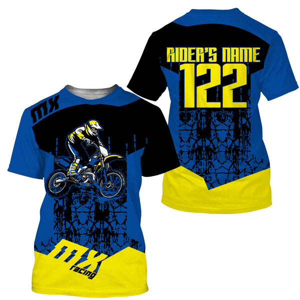 MX Racing Jersey Personalized Name&Number UPF30+ Motocross Off-Road Adult&Kid Dirt Bike| NMS757