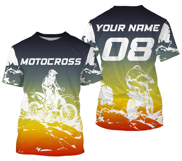 Motocross Personalized Jersey T-shirt Youth Long Sleeves, Dirt Bike Racing Motorcycle Off-road Riders| NMS590