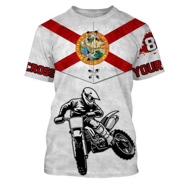 Florida Motocross Jersey Custom Name Youth Mens Womens FL Dirt Bike Off Road MotoX Motorcycle Racing| NMS824