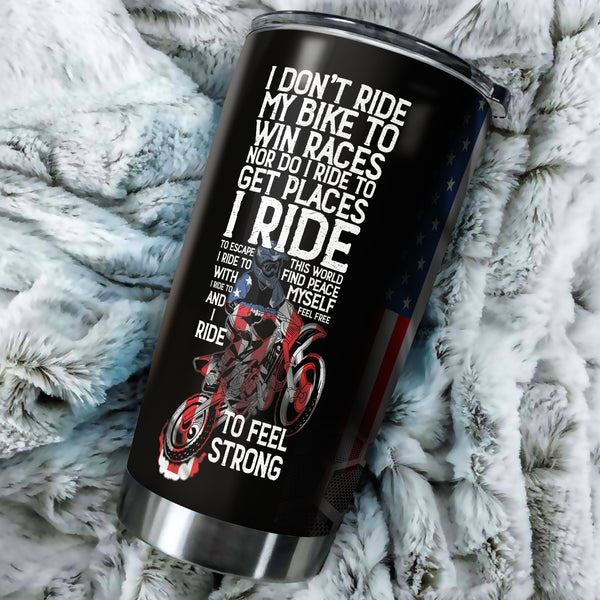 American Motocross Personalized Tumbler - Dirt Bike Patriotic Motorcycle Tumbler Rider Drinkware| NMS420