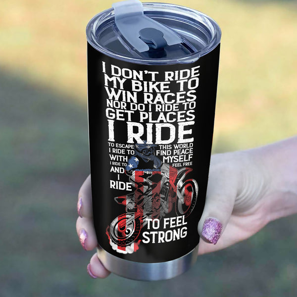 American Motocross Personalized Tumbler - Dirt Bike Patriotic Motorcycle Tumbler Rider Drinkware| NMS420