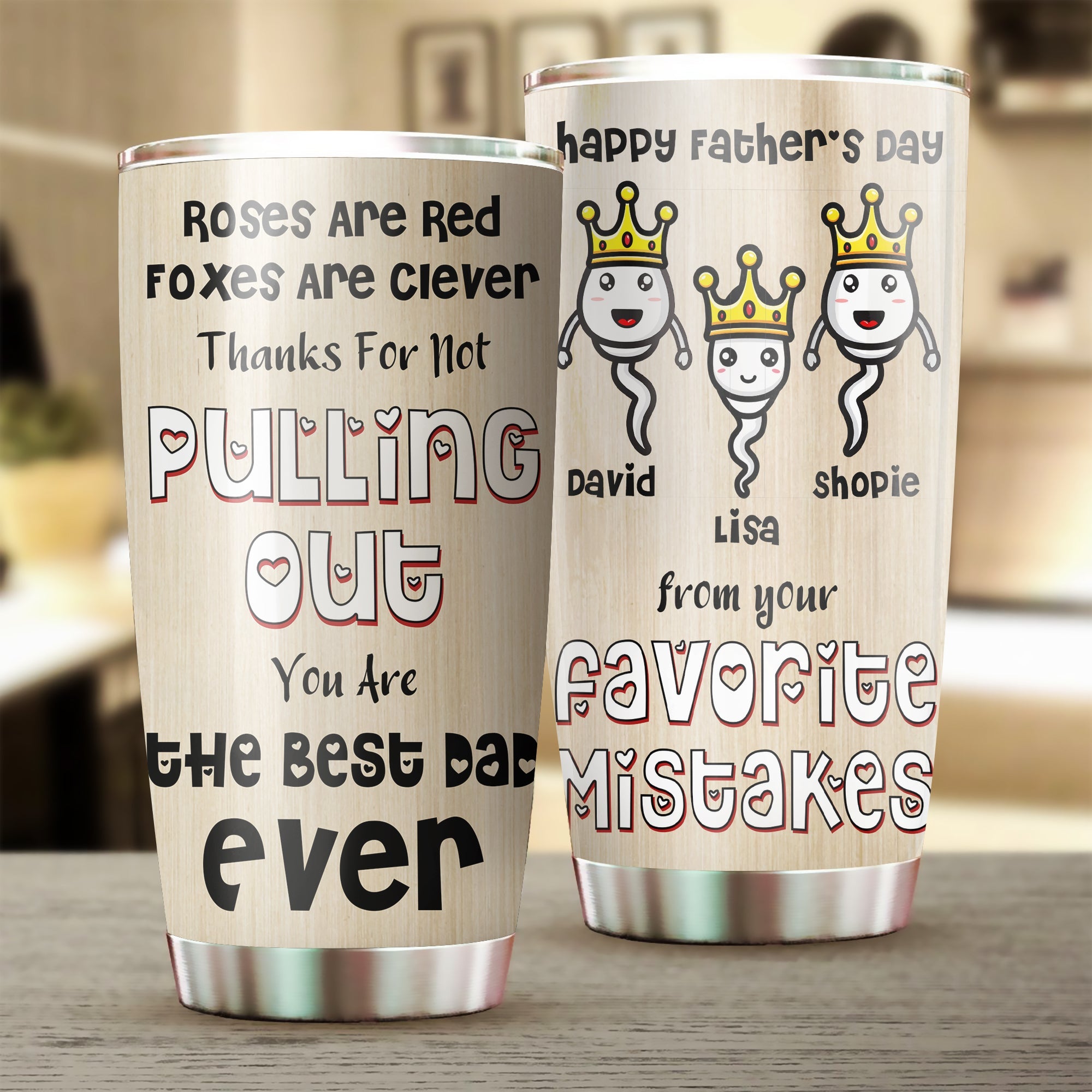 We're Awesome, Personalized Tumbler, Racing With Mom, Funny Sperms Tum -  GoDuckee