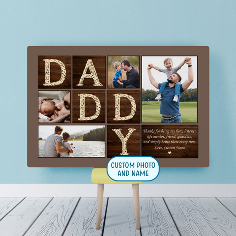 Personalized Canvas Gift for Father| Thanks For Being My Hero| Father's Day Gift for Dad, Dad Birthday| JC899