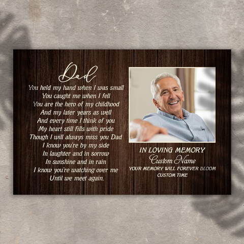 Personalized Canvas Father Memorial Gift| Dad Always Miss You| Dad Remembrance, Father Remembrance| Sympathy Gift for Loss of Father, Loss of Dad| JC909