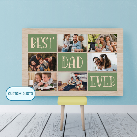 Best Dad Ever Custom Collage Photo| Father's Day Gift for Dad, Gift for Father, Dad Birthday| JC901