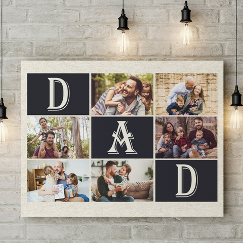 Personalized Dad Photo Collage Canvas| Sentiment Gift for Father, Father's Day Gift, Dad Birthday Gift| JC900