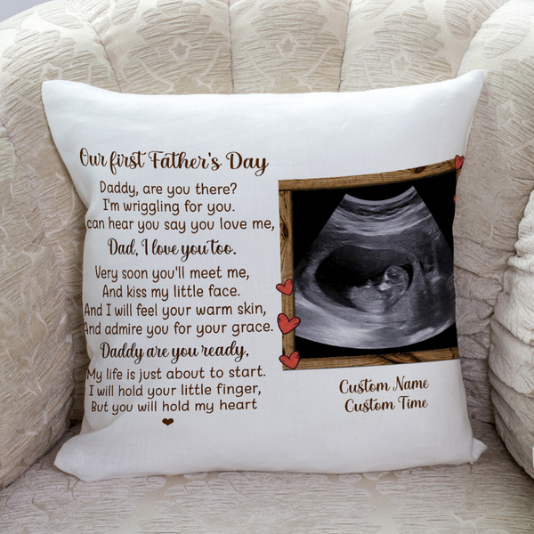 Personalized Pillow First Father's Day Gift for New Dad, Dad To Be, 1st Time Dad, Expecting Father| JPL99