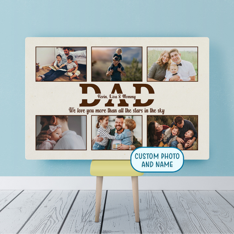 Personalized Dad Canvas from Daughter Son| We Love You| Father's Day Gift for Dad, Father, Husband| JC898