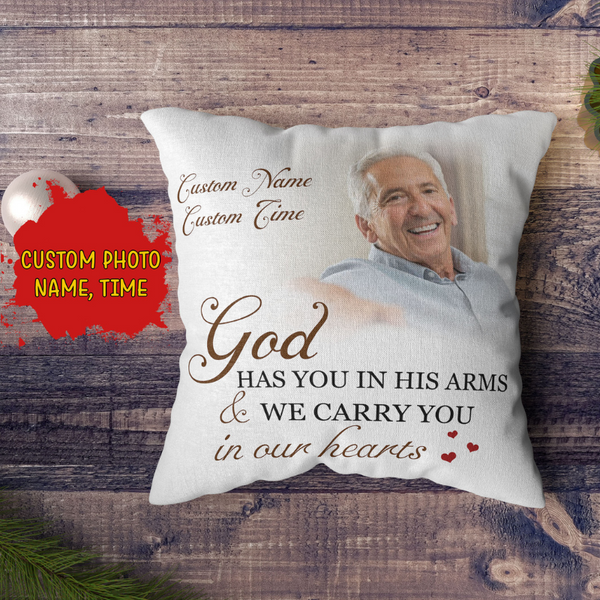 Personalized Memorial Gift for Loss of Loved One| Carry You In Heart Throw Pillow Sympathy Gift| JPL93