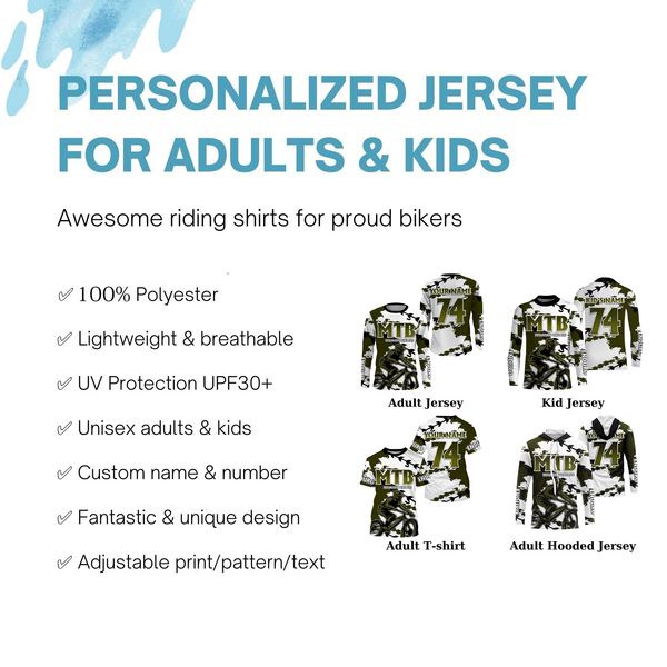 MTB jersey youth UPF30+ mountain biking shirt kids cycling jersey mens bicycle clothes boys girls| SLC260