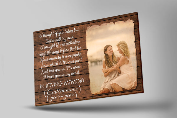 Personalized Sympathy Gift for Loss of Grandmother, Mother, Father, Grandfather| I Have You In My Heart Canvas Wall Art| In Loving Memory| Memorial Gift on Father's Day, Birthday, Christmas| T93