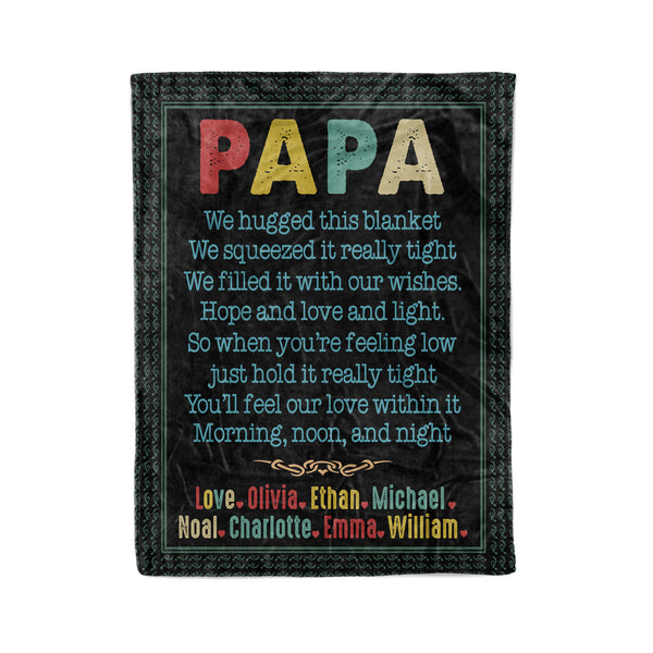 Personalized Blanket For Papa gift ideas for Dad custom Name blanket - FSD1298D06
