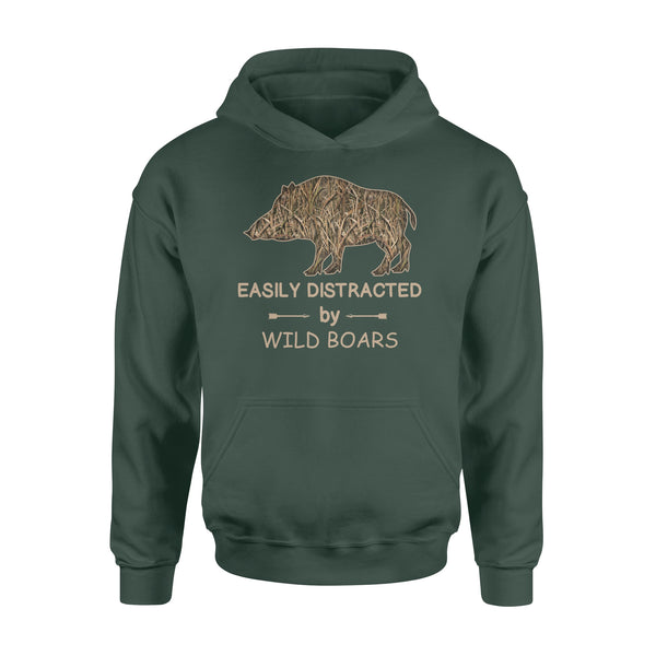 Wild boar hunting camo shirt "Easily distracted by wild boars" Hoodie - FSD1267D06