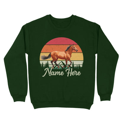 Custom Photo and name Horse retro Shirt, Horse Riding Shirt, Gift for Horse Lover D03 NQS3244 Sweatshirt