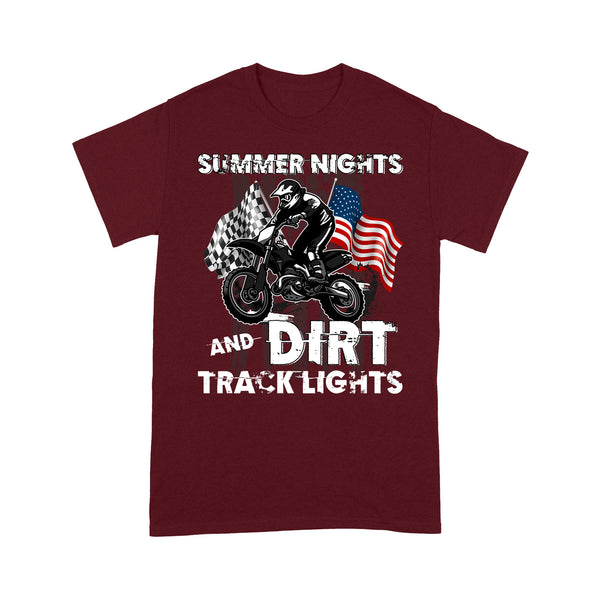 Dirt Bike Men T-shirt - Summer Nights Dirt Track Lights - Cool Extreme Motocross Biker Tee, Off-road Dirt Racing| NMS201 A01