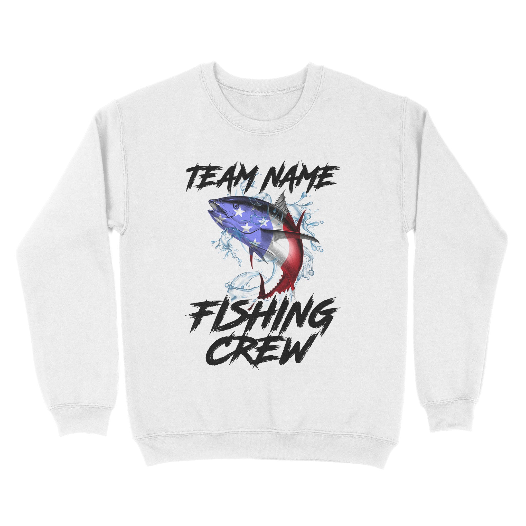 Tuna Fishing American Flag Custom Fishing Sweatshirt for Fishing team, Personalized Patriotic Fishing gifts FFS - IPHW2289