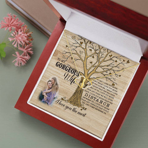 Personalized To my gorgeous Wife  Soild Gold and Real Diamonds Necklace, Jewelry Christmas gifts for her - IPHW1885