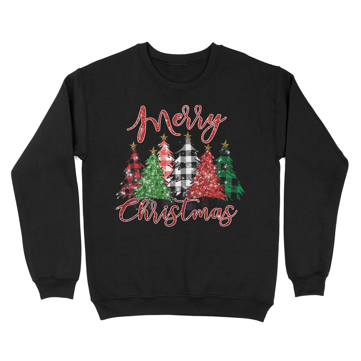 Merry Christmas Sweatshirt, buffalo Plaid Christmas tree Shirts gifts FFS - IPHW1901