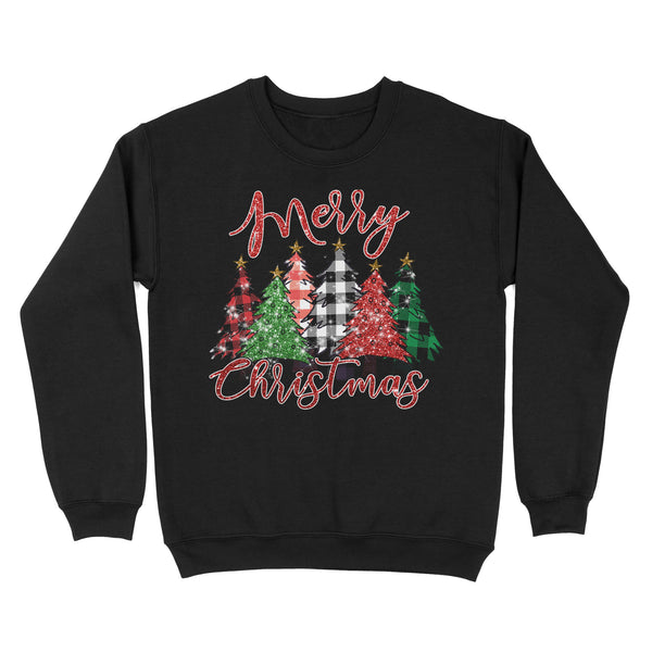 Merry Christmas Sweatshirt, buffalo Plaid Christmas tree Shirts gifts FFS - IPHW1901