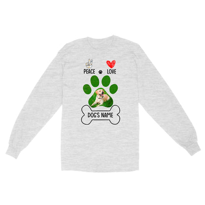 Peace love dog custom dog mom shirt, gift for dog lovers, happy mother's day dog mom D06 NQS1658 - Standard Long Sleeve
