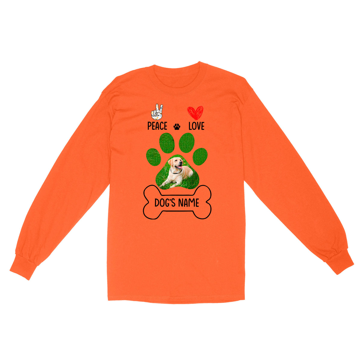Peace love dog custom dog mom shirt, gift for dog lovers, happy mother's day dog mom D06 NQS1658 - Standard Long Sleeve