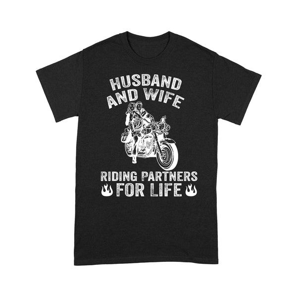 Husband & Wife Riding Partners For Life - Motorcycle Men T-shirt, Cool Tee for Biker Husband, Rider Cruiser Men| NMS48 A01