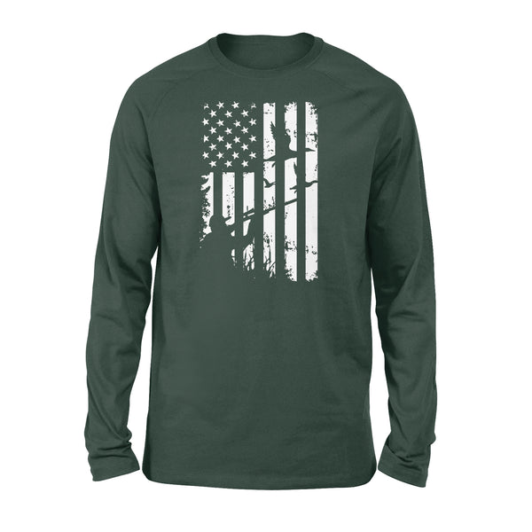 Duck Hunting American Flag 4th July Clothes, Shirt for hunter NQSD239 - Standard Long Sleeve