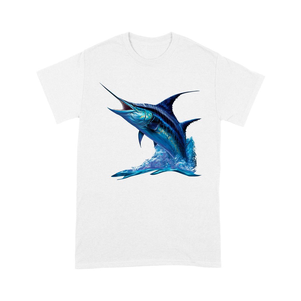 Blue Marlin Deep Sea Fishing T Shirts, Marlin Saltwater Fishing Shirt Offshore Fishing IPHW3895, 2XL / Heather Grey