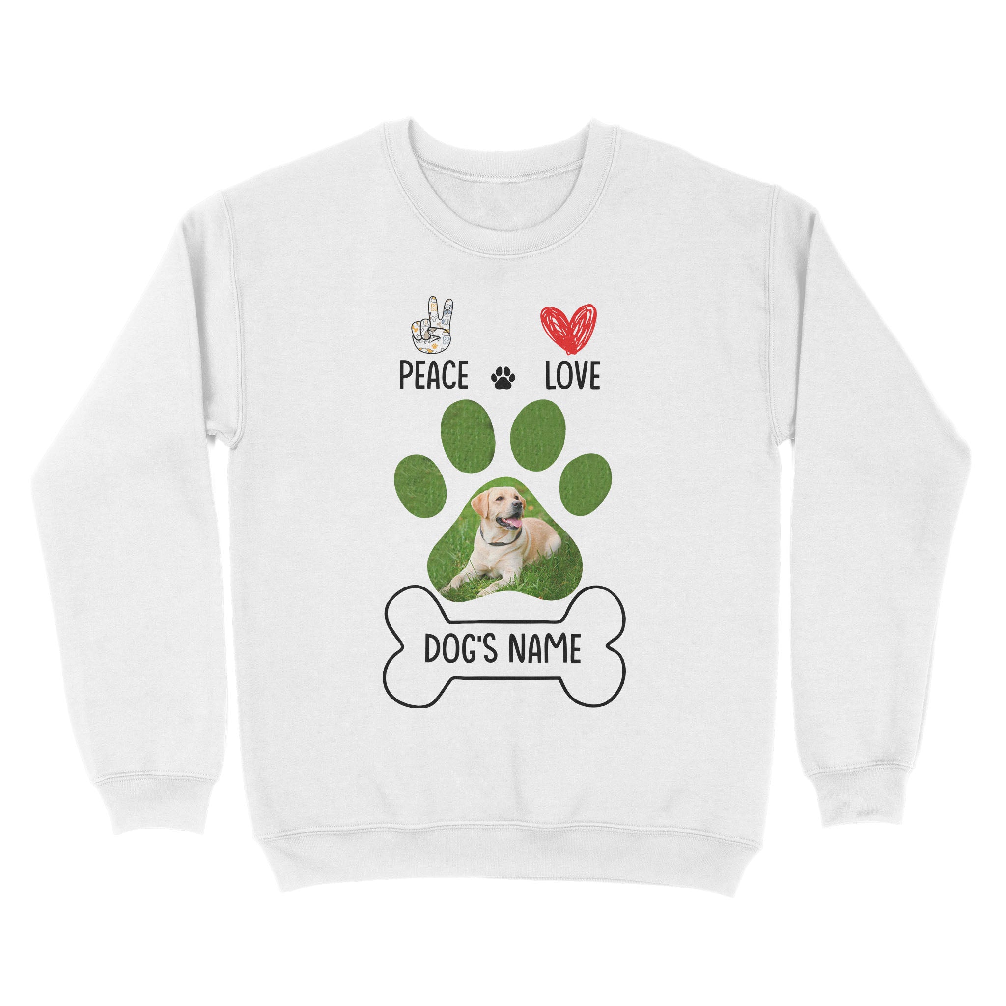 Peace love dog custom dog mom shirt, gift for dog lovers, happy mother's day dog mom D06 NQS1658 - Standard Crew Neck Sweatshirt