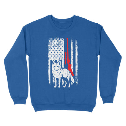 Coyote Hunting American Flag Shirts Predator Coyote Hunter Sweatshirt - FSD3053 D02