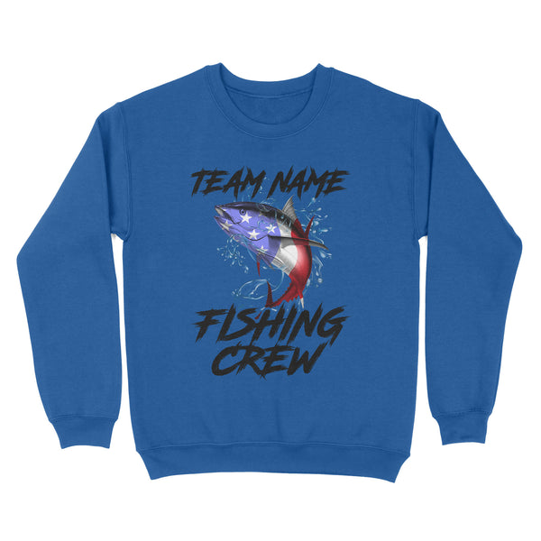 Tuna Fishing American Flag Custom Fishing Sweatshirt for Fishing team, Personalized Patriotic Fishing gifts FFS - IPHW2289