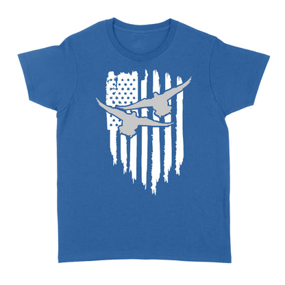 Duck Hunting American Flag Clothes, Shirt for Hunting - Standard Women's T-shirt