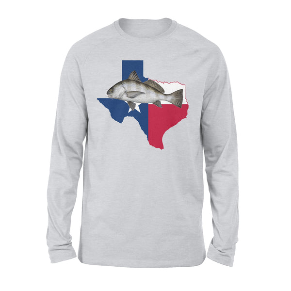 Texas flag black drum fishing - Standard Long Sleeve