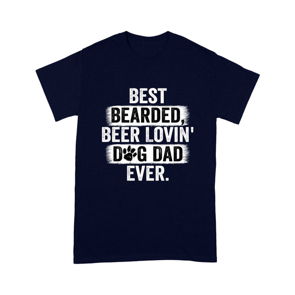 Dog Dad T-shirt for Men| Funny Dog Lover Gift for Dog Dad| Best Bearded Beer Lovin' Dog Dad Ever| JTSD199