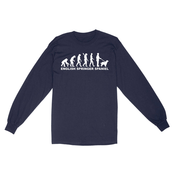 Funny English Springer Spaniel Dog Evolution Long Sleeve FSD3776 D02