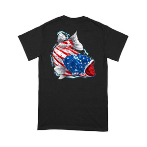 American flag angry bass fishing shirts gift for fisherman